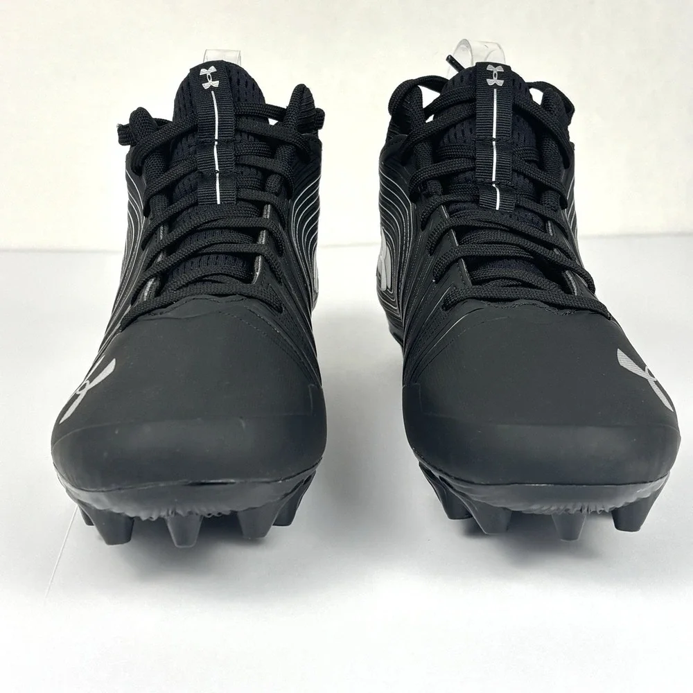 Under Armour Nitro Football Cleats Black White Men's Size 10.5 NWOB 3000181-001